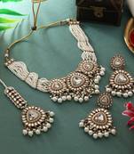 White color kundan necklace set