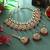Maroon color kundan necklace set