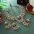 Pink & pista green color kundan necklace set
