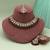 Maroon color kundan necklace set
