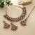 Pink color kundan necklace set