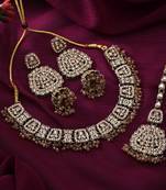 Gold color kundan necklace set