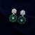 Green color american diamond earrings