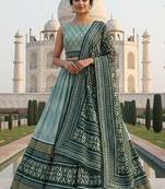 Elegant Satin Pleated Digital Print Lehenga with Blouse & Dupatta | Premium Party Wear | With Cancan Attached