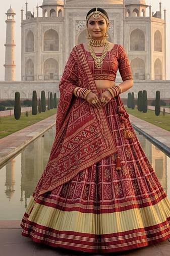 Elegant Satin Pleated Digital Print Lehenga with Blouse & Dupatta | Premium Party Wear | With Cancan Attached