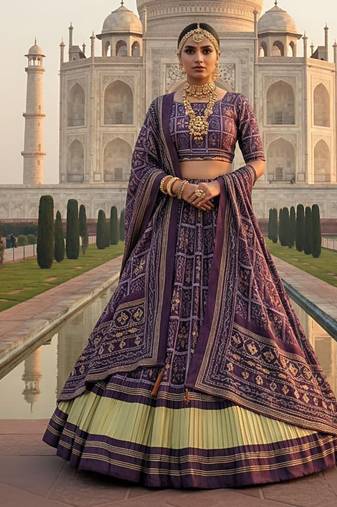 Elegant Satin Pleated Digital Print Lehenga with Blouse & Dupatta | Premium Party Wear | With Cancan Attached