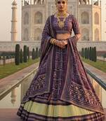 Elegant Satin Pleated Digital Print Lehenga with Blouse & Dupatta | Premium Party Wear | With Cancan Attached