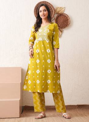 White embroidered chikankari  pure cotton blue straight kurta pant set 1