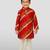 maroon rayon kurta with cream pyjama - traditional lehariya print set