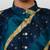 navy blue rayon kurta with cream pyjama - traditional lehariya print set