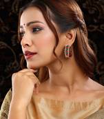 Gold plated kundan Multicolor stone earrings