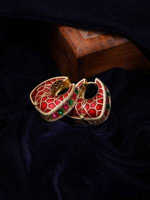 Gold plated kundan Multicolor stone earrings 2