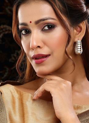 Gold plated kundan earrings 1