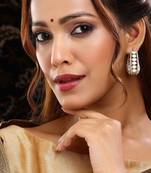 Gold plated kundan earrings