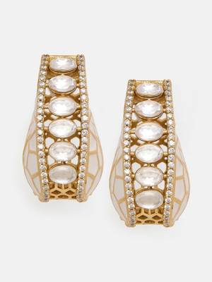 Gold plated kundan earrings 3