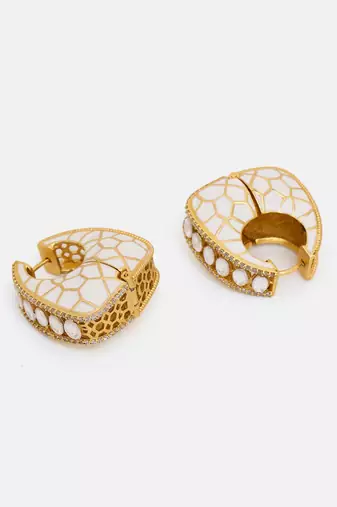 Gold plated kundan earrings