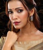 Gold plated kundan Green Stone earrings