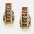 Gold plated kundan Green Stone earrings