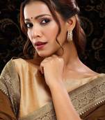 Gold plated kundan pink stone hoop earrings