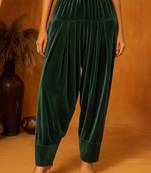 green plain  velvet salwar