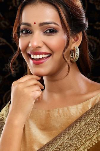 Gold plated kundan green stone hoop earrings