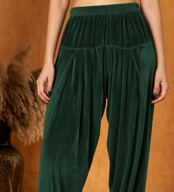 green plain  velvet salwar 2