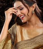 Gold plated kundan multicolor Stone hoop earrings