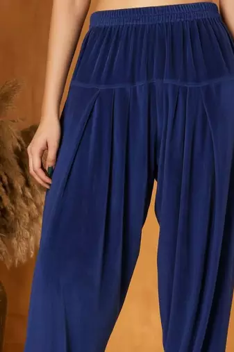 blue  plain velvet salwar