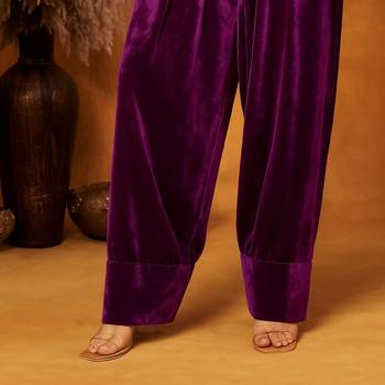 Purple plain velvet salwar 3
