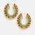 Gold plated kundan multicolor Stone hoop earrings