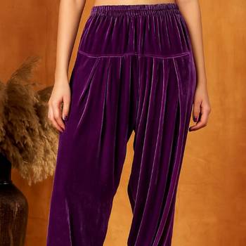 Purple plain velvet salwar 4