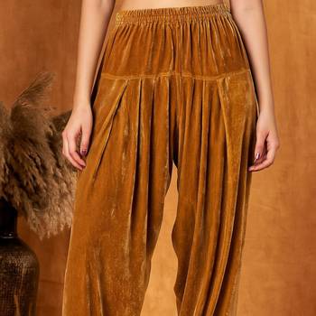 Gold plain velvet  salwar 3