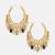 Gold plated kundan multicolor Stone hoop earrings