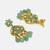 Gold plated kundan green stone dangler earrings