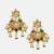 Gold plated kundan multicolor Stone chandbalis