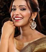 Gold plated kundan chandbalis