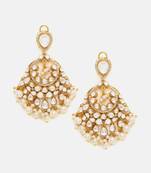 Gold plated kundan chandbalis