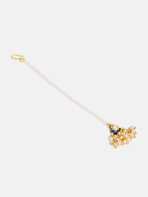 Gold plated kundan maang tikka 4