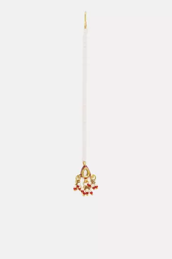 Gold plated kundan maang tikka