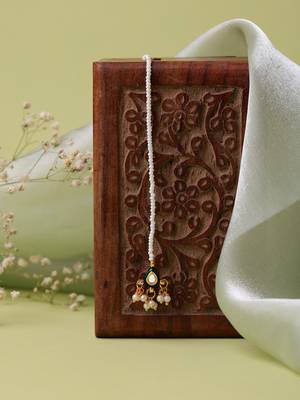 Gold plated kundan maang tikka 2