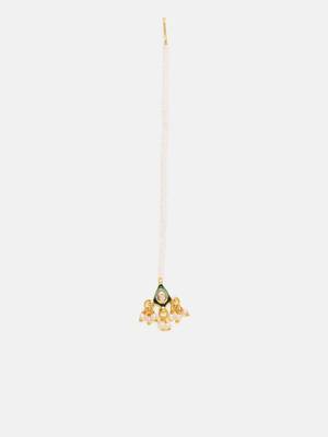 Gold plated kundan maang tikka 3