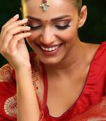 Gold plated kundan multicolor Stone maang tikka