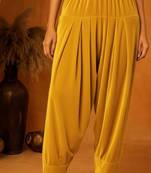 Yellow plain velvet salwar