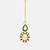 Gold plated kundan green stone maang tikka