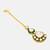 Gold plated kundan green stone maang tikka