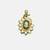 Gold plated kundan green stone ring