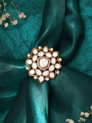 Gold plated kundan ring 2