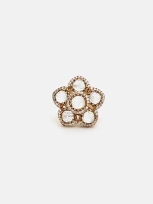 Gold plated kundan ring 3