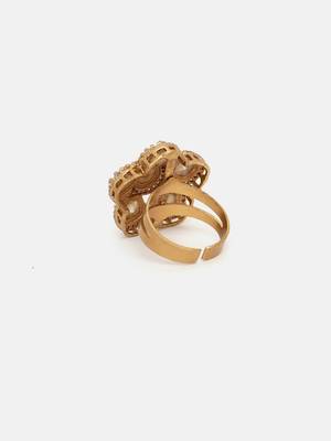 Gold plated kundan ring 5