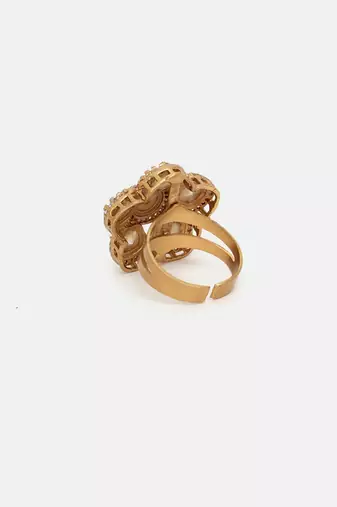 Gold plated kundan ring
